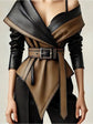 Blazer Femme en Cuir Épaules Dénudées