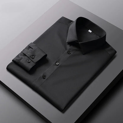 Chemise Homme Unie Manches Longues Élégance Facile à Entretenir