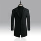 Manteau Homme Laine et Coton Épaissi – Slim Fit Mi-long Automne-Hiver