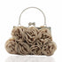 2022 New Women Lady Satin Flower Evening Party Cloth Handbag Bride Small Elegant Dress Cocktail Bag Handbag Clutchbag