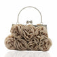 2022 New Women Lady Satin Flower Evening Party Cloth Handbag Bride Small Elegant Dress Cocktail Bag Handbag Clutchbag