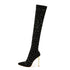Zapatos 2024 New Rhinestone Heels Pointed Toe Fashion Shoes Stiletto Sexy Sock Boots for Women