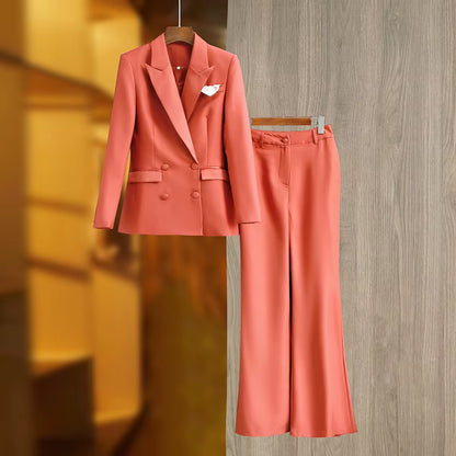 New Arrivals Dropshipping High Quality Two-Piece Blazer and Loose Wide Leg Pants Two Piece Suit for Women