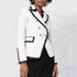 New Arrivals Hot Fashion Double Breasted White PU Leather Jacket Annd Blazer for Women