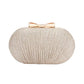 2022 New Women Lady Evening Party Oval Pleated Handbag Bride Small Elegant Dress Cocktail Chain Bag Handbag Clutchbag