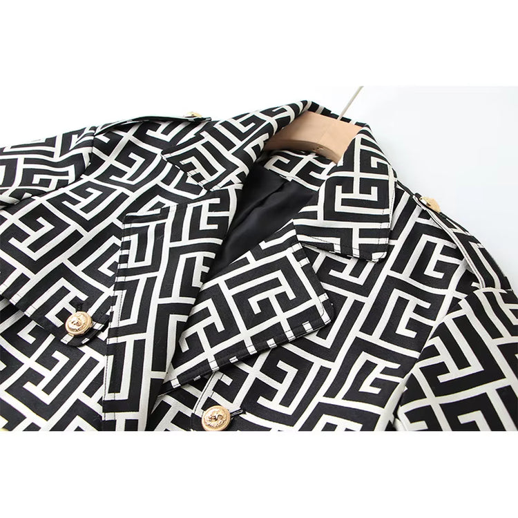 2024 New Ready to Ship High Quality Wholesale Hot Fashion New Oversized Geometric Windbreaker Women